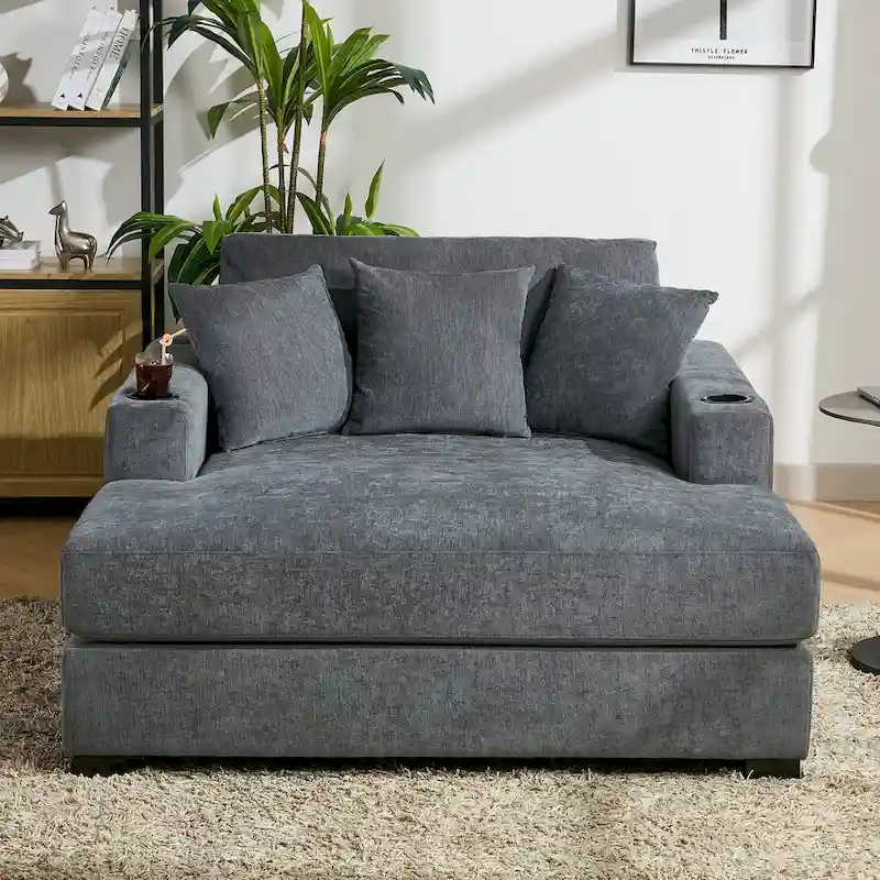 Three sizes Oversized Chaise Lounger with Pillows