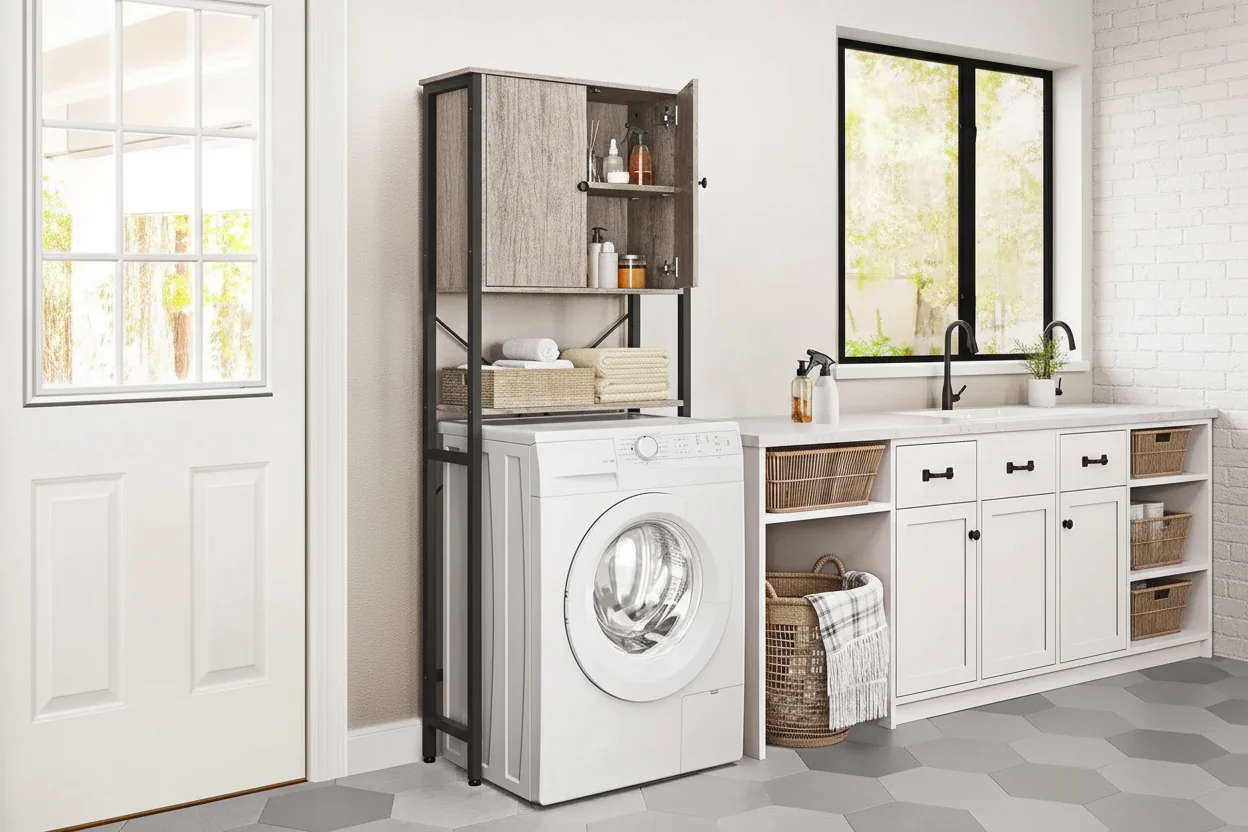 Over the Toilet Storage Cabinet - 10D x 24.5W x 66.5H