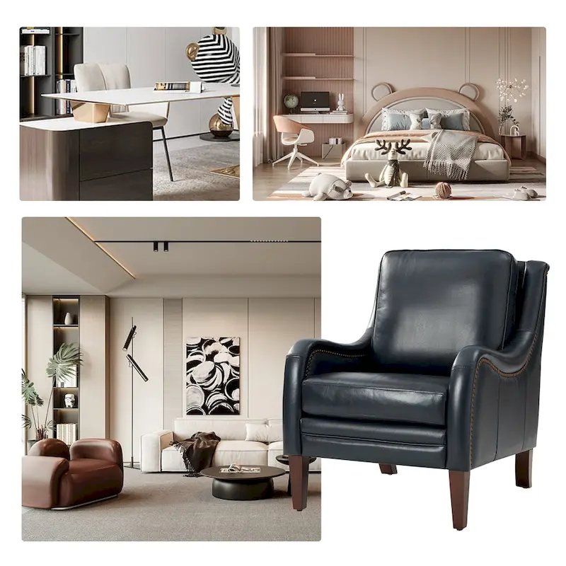 Pascual Comfy Living Room Armchair Set Of 2 with Solid Wood Legs