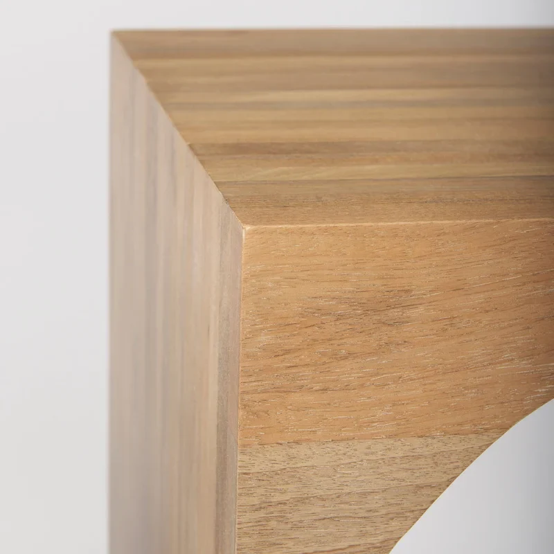 Nesting Accent Tables Set of 2 - Light Brown Mango Wood, Arched Design, 20W x 24H