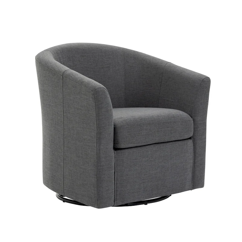 Modern Upholstered Swivel Barrel Chair Living Room Accent Chair
