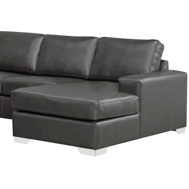 Mitchell Modern Premium Top Grain Italian Leather Sectional Sofa