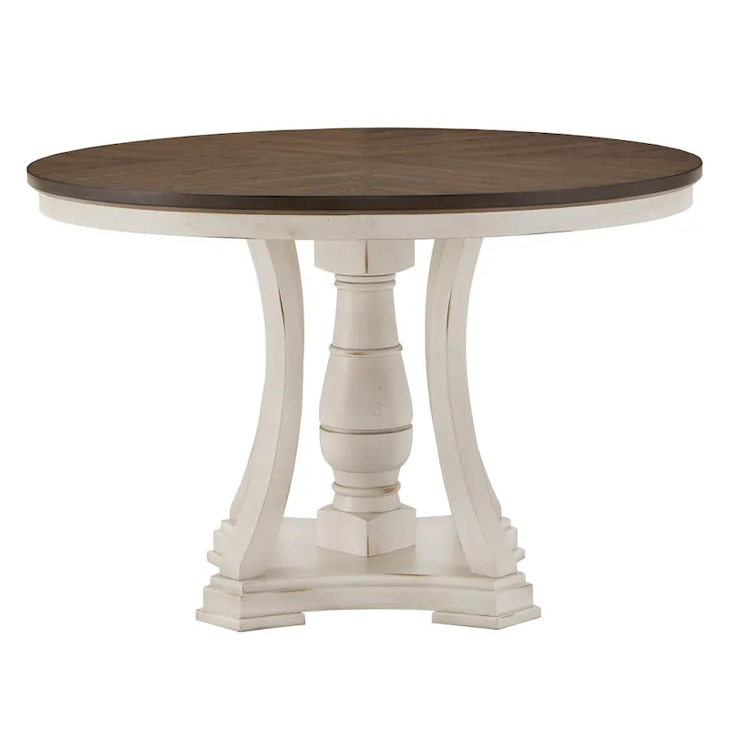Tournus Dual-tone Solid Rubberwood Round Dining Table Set by iNSPIRE Q Classic