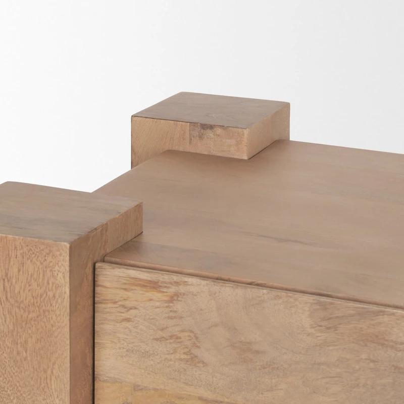 Beth Light Brown Wood Media Console - 70.0L x 20.0W x 24.0H