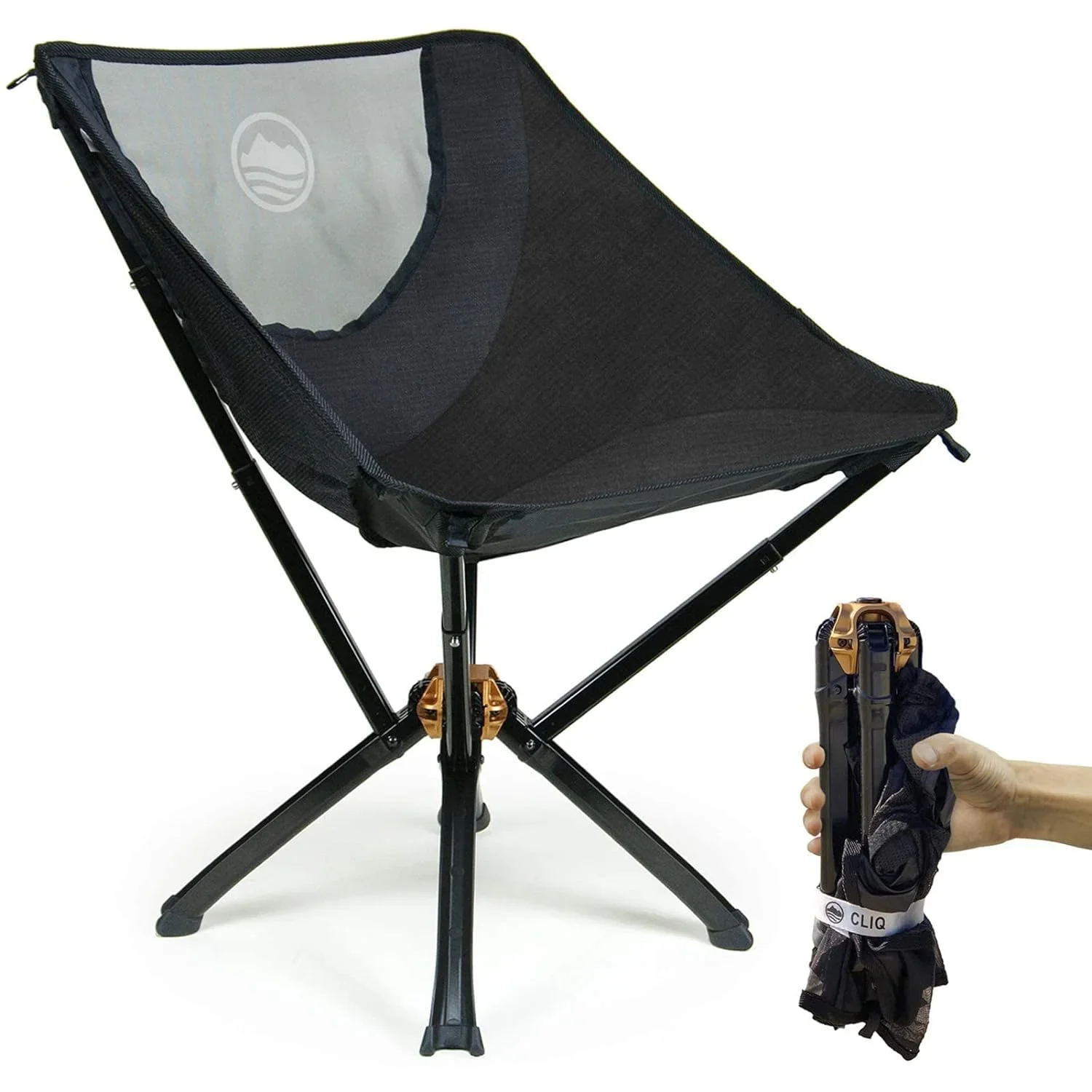 CLIQ Portable Folding Chair for Camping, Supports 300 Lbs
