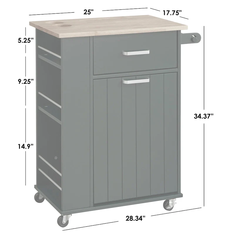 Simple Living Lima Rolling Kitchen Cart