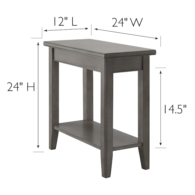 Leick Home Laurent Narrow End Table with Shelf