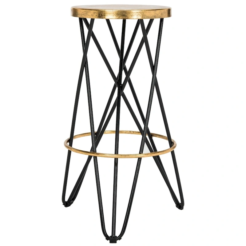 SAFAVIEH Elissa 30 Inch Gold Leaf Bar Stool - 18  x 18  x 30  - 18Wx18Dx30H