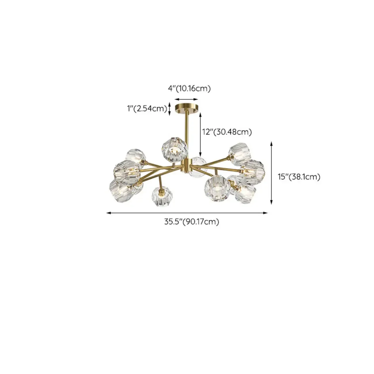 Modern Gold Globe Crystal Sputnik Chandelier