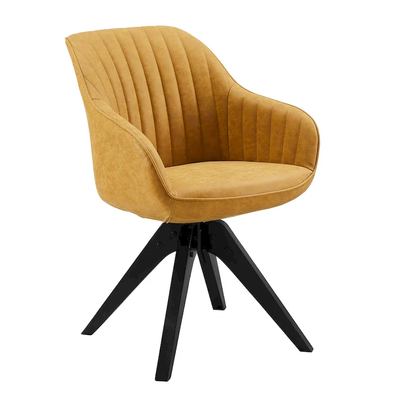 Art Leon Modern Wood Swivel Chair with Oak Legs