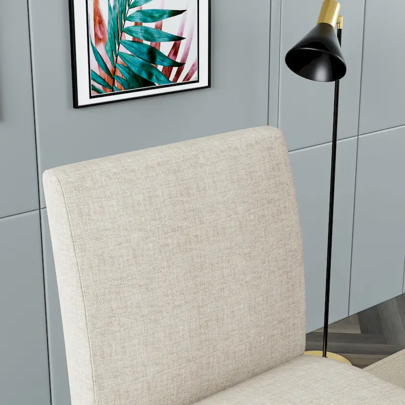 Fabric Accent Chair Set with Round Wood Table - 2 Chairs (18.7