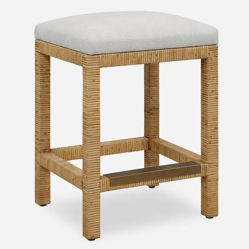 Hand Woven Solid Counter Stool - 26 - Brown