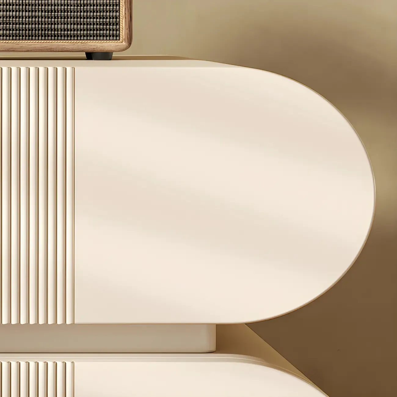 Modern Wood Striped White 2-Drawer Nightstand