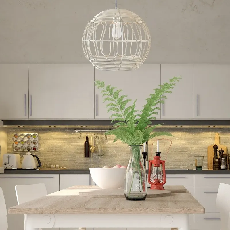 Wicker Globe Style Hanging Pendant Lamp (16 )