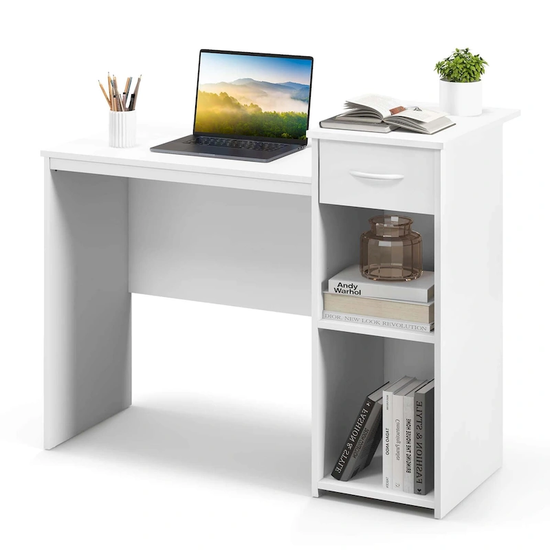 Costway Computer Desk with Drawer Modern Laptop PC Desk with