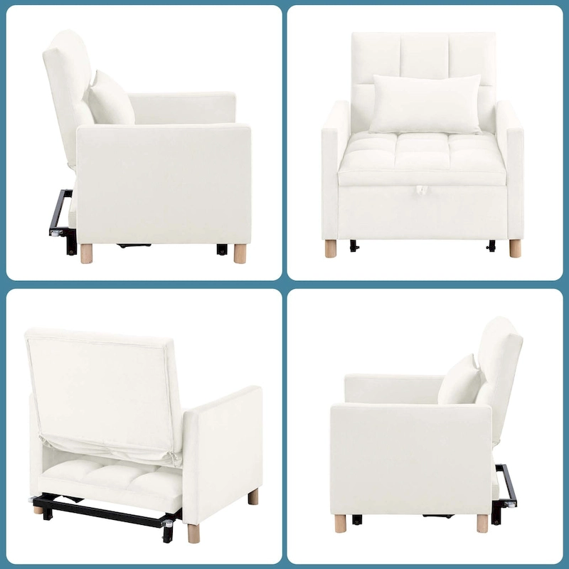 Aukfa Sleeper Chair Bed Convertible Single Sofa Chair with Pillow