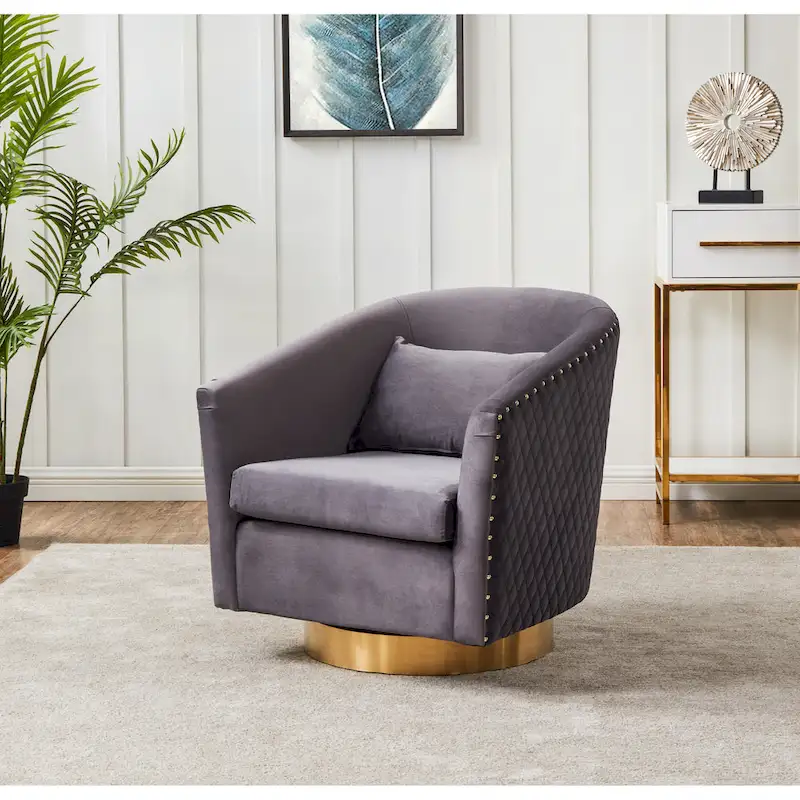Quilted Swivel Tub Chair - 30Wx32Dx30H