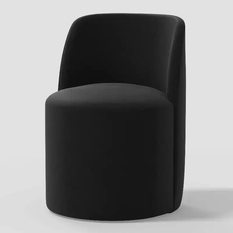 Black/Pearl/White/Olive/Cocoa Velvet Armless Dining Chair, Seats 1