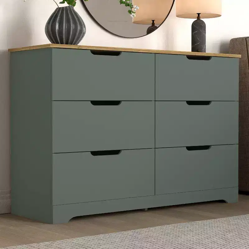 Galano 6 Drawer Dresser with Manufactured Wood Construction 47 W  15.6 D  31.7 H