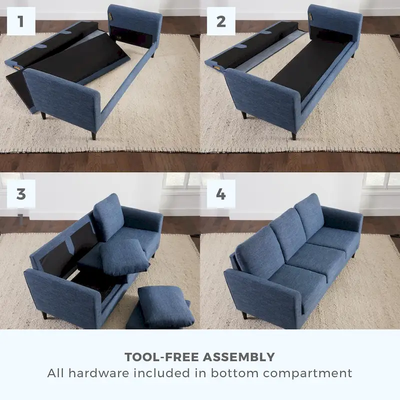 Brookside Clara 73 Upholstered Curved Arm Sofa