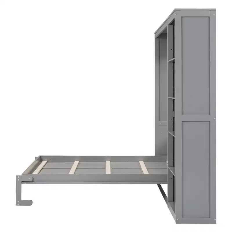 Whisen Murphy Bed Wall Bed with Shelves
