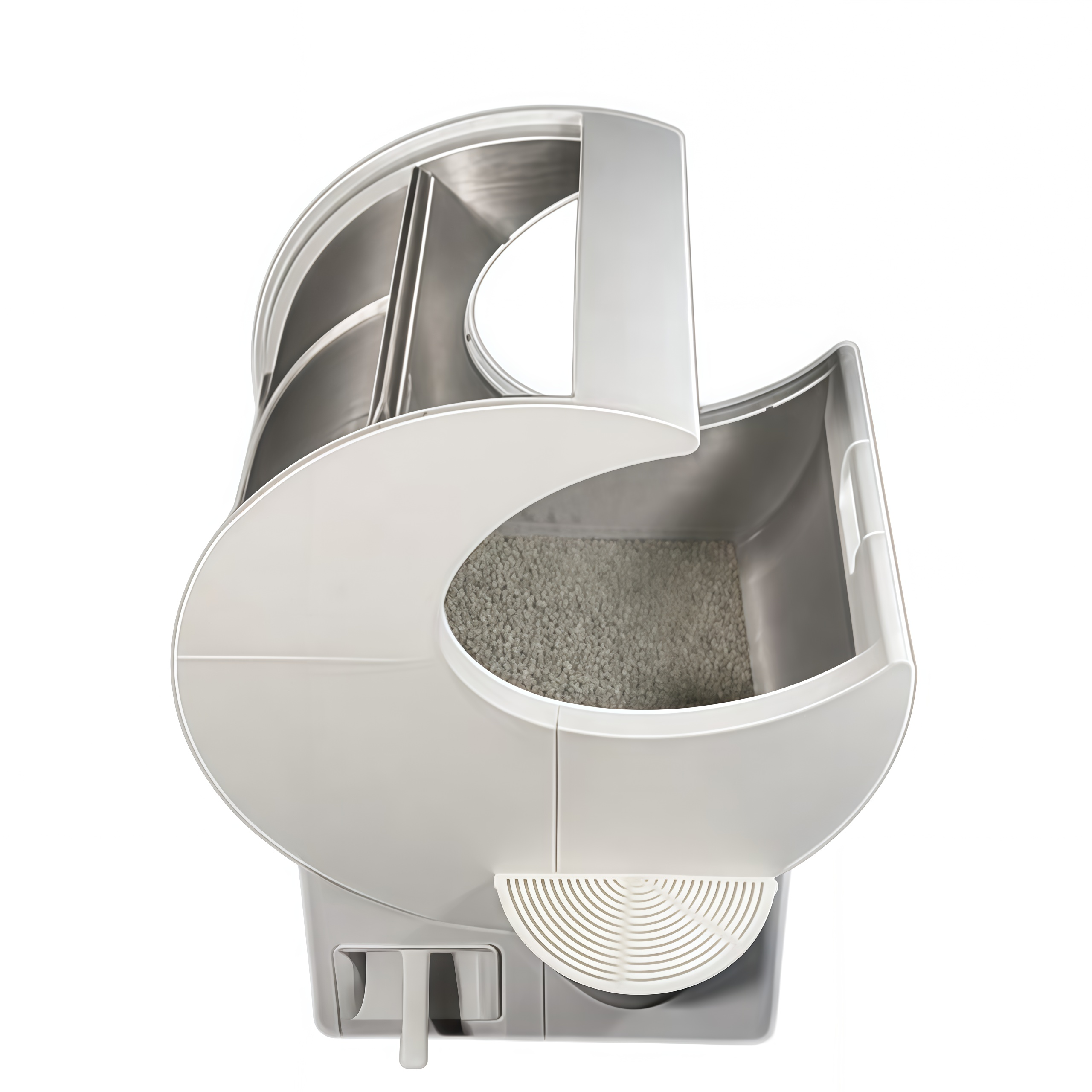 Front view of the manual rotating litter box