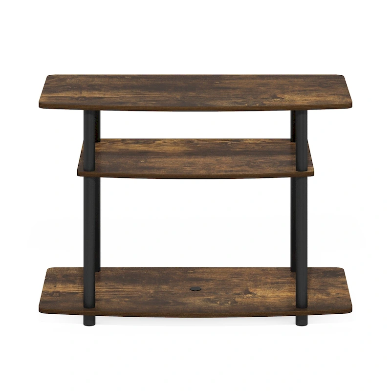 Furinno Turn-N-Tube No Tools 3-Tier TV Stands, Columbia Walnut/Black