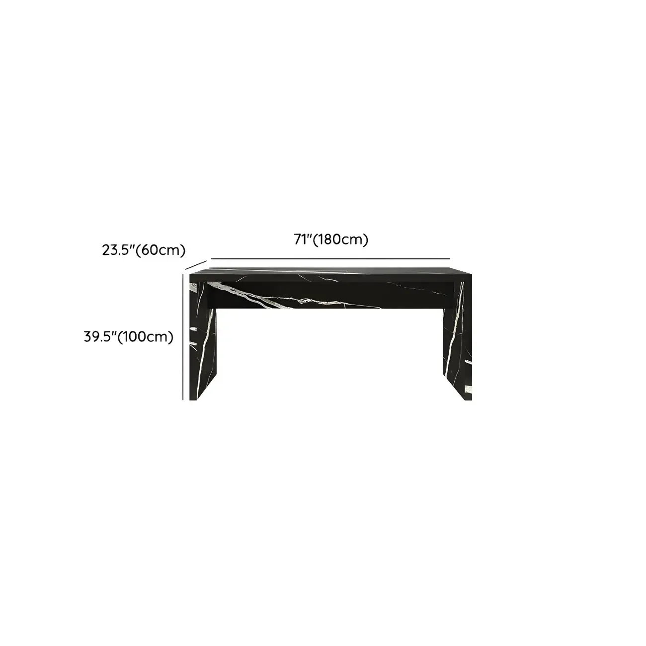 Elegant Black Marble Double Pedestal Bar Table
