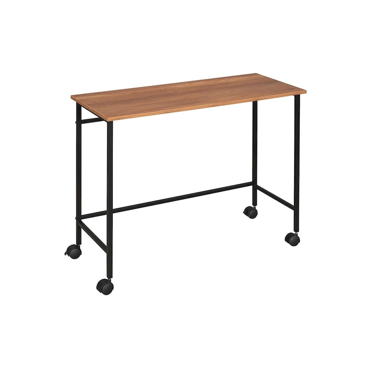 Twin Over Low Loft Bed Frame with Rolling Desk and Shelves,Twin Size Metal Bed with Steel Slat Supports,for Teens Kids Child