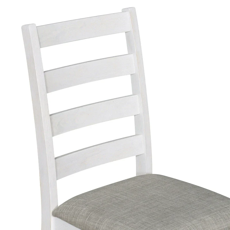 Rustic Style 6-Piece Dining Room Table Set with 4 Upholstered Chairs & a Bench