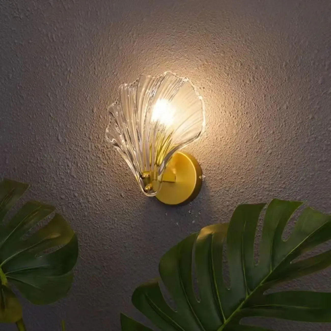 Modern Geometric Metal Vanity Lights with Glass Shell Shade