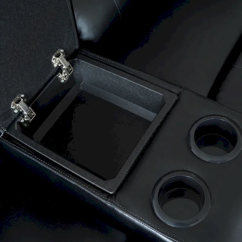 2-Piece Classic Faux Leather Manual Reclining Living Room Sofa Set with Console and Cup Holders