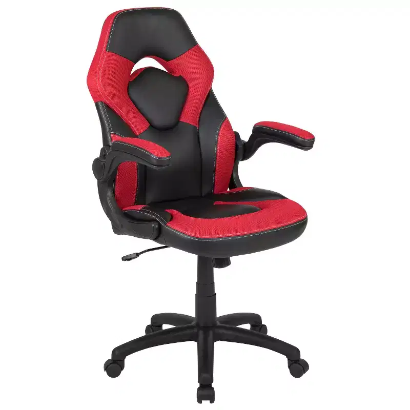 Flash Furniture Gaming Desk and Racing Chair Set with Cup Holder, Headphone Hook & 2 Wire Management Holes