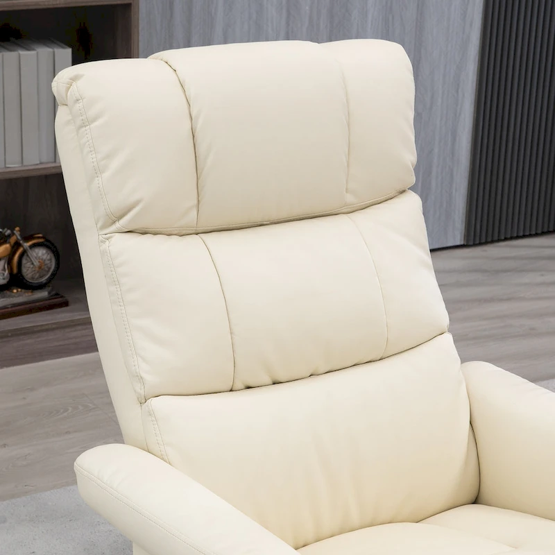 HOMCOM Recliner Chair with Ottoman, Electric Faux Leather Recliner
