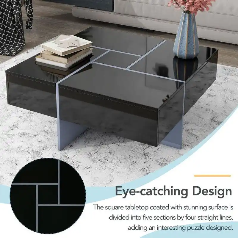 Unique Design Coffee Table with Extendable Sliding Tabletop