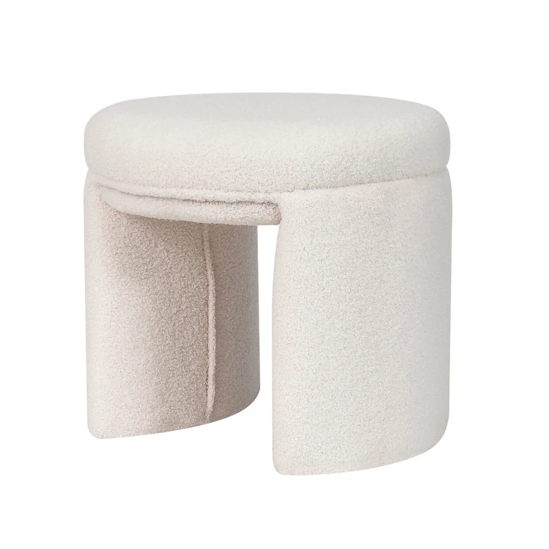 Adeco Ottoman Small Teddy Low Foot Stool Vanity Stool
