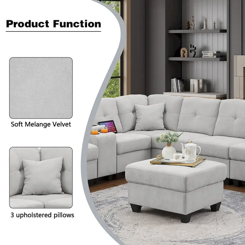 Velvet Modular Sectional Sofa