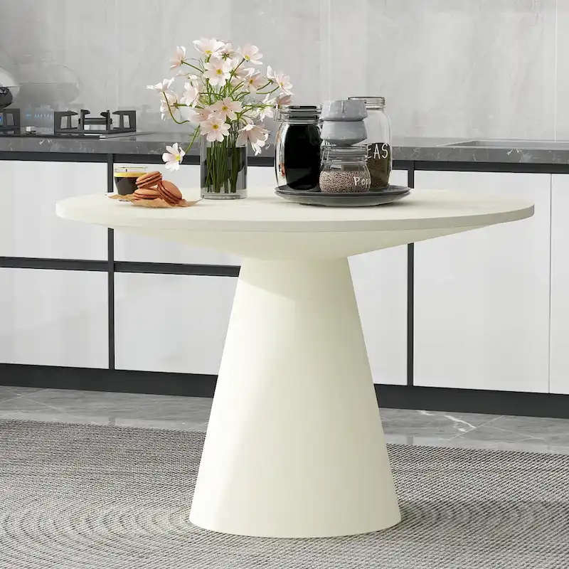 45-Inch Round Dining Table - Marble Top - Seats 4