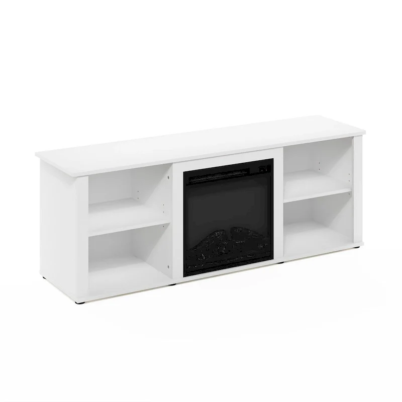Furinno Classic 60 Inch TV Stand with Fireplace