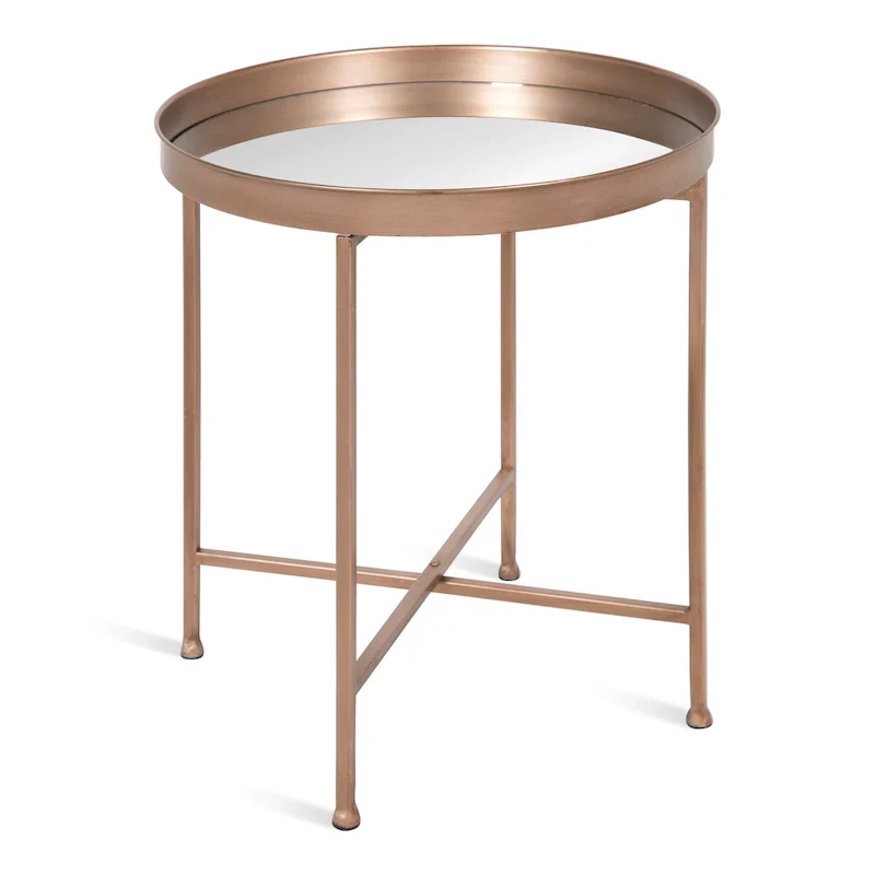 Kate and Laurel Celia Round Metal Side Table - 18.25x18.25x22