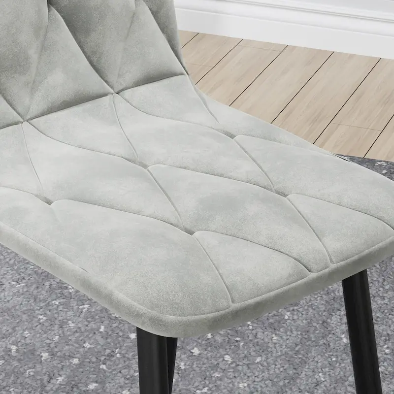 Dining Chairs Set of 4, Modern Kitchen Dining Room Chairs, PU Dining Chair Upholstered Cushion Seat and Sturdy Metal Legs