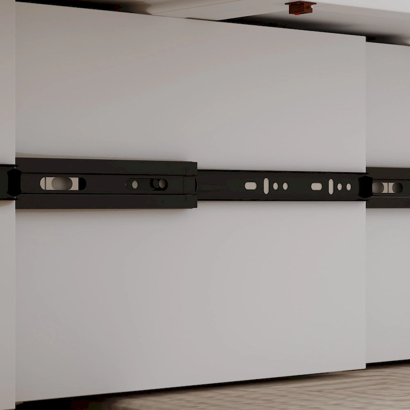 Modern Wood Full Murphy Bed Chest in White Finish Dresser 2-1 Cabinet