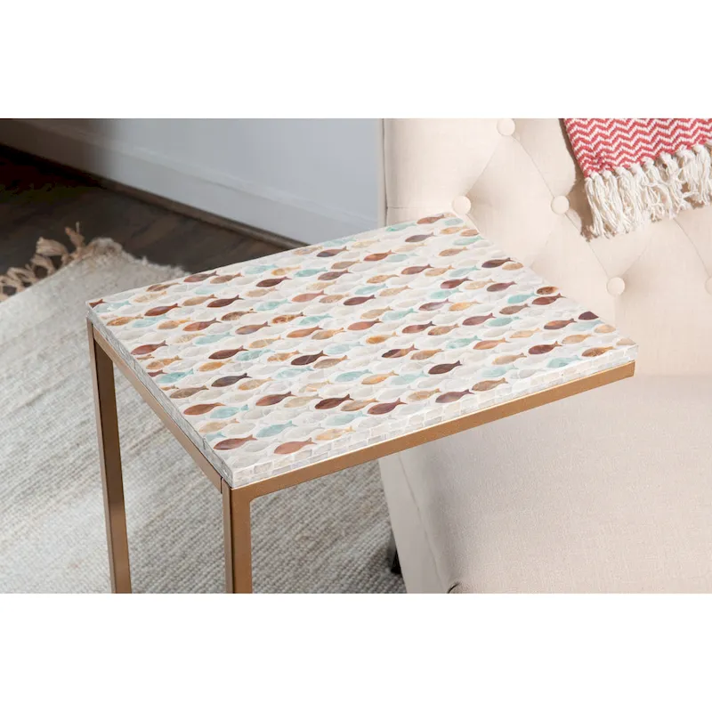 Shawnee Capiz Fish Mosaic Accent C Table