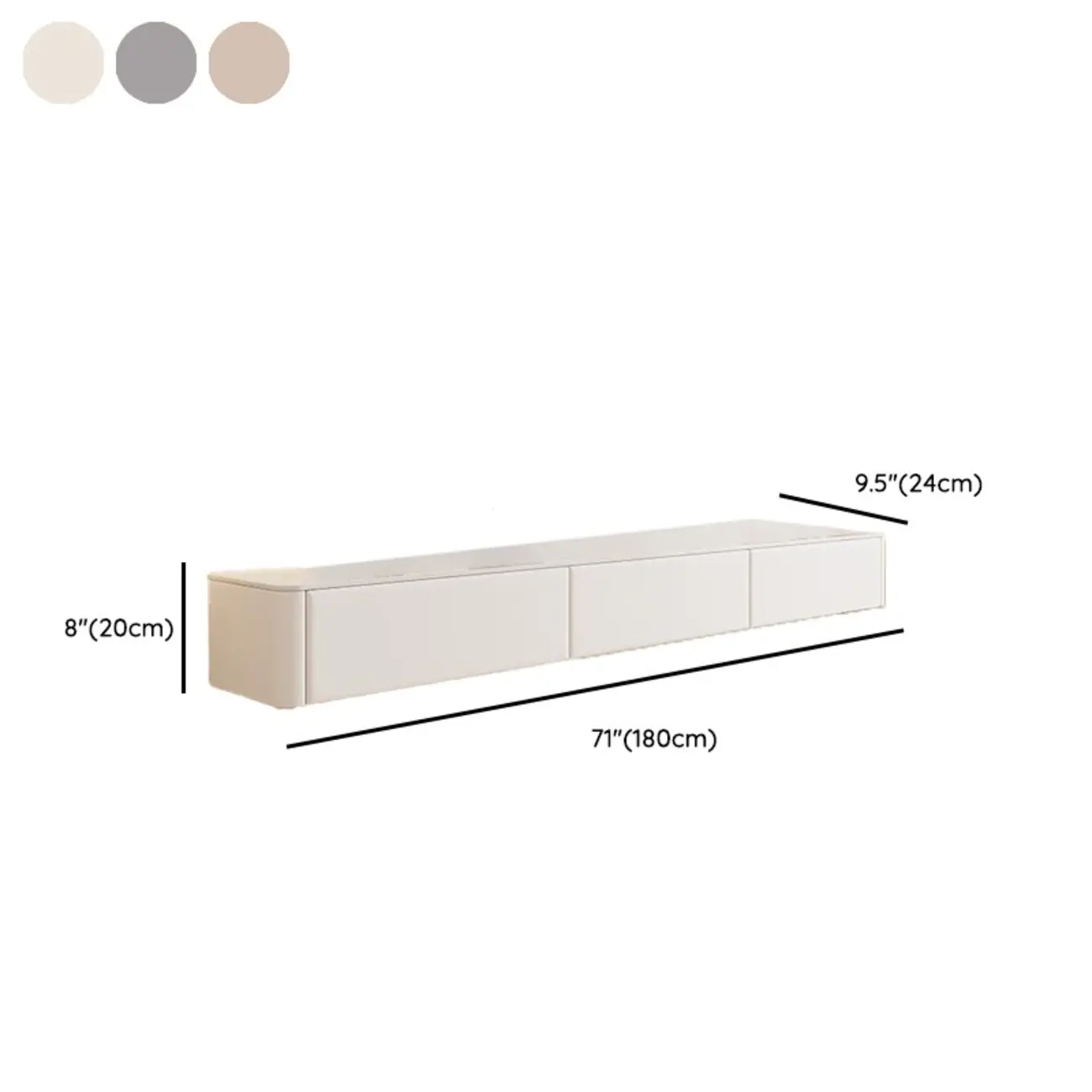 Stone Modern TV Stand with Drawers and Cable Management