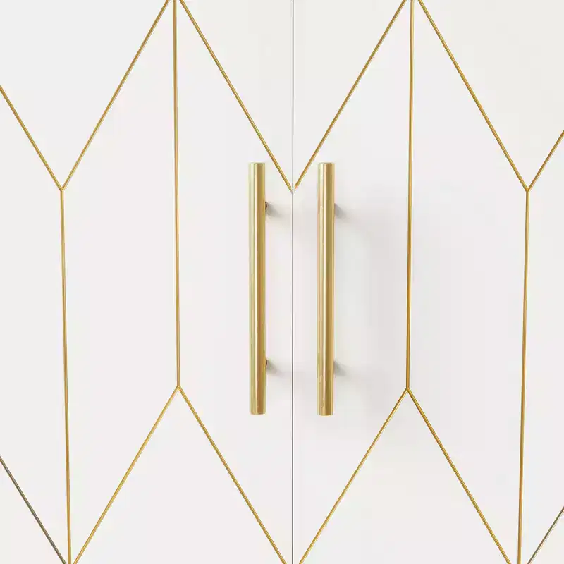 45 Tall Pantry Cabinet - Adjustable Shelves with Gold Legs