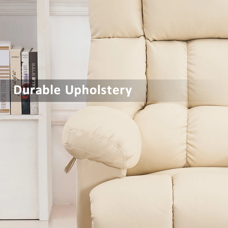 MCombo Power Lift Recliner Chair with Massage, Heat, Adjustable Headrest, Extended Footrest-(PU/Fabric)