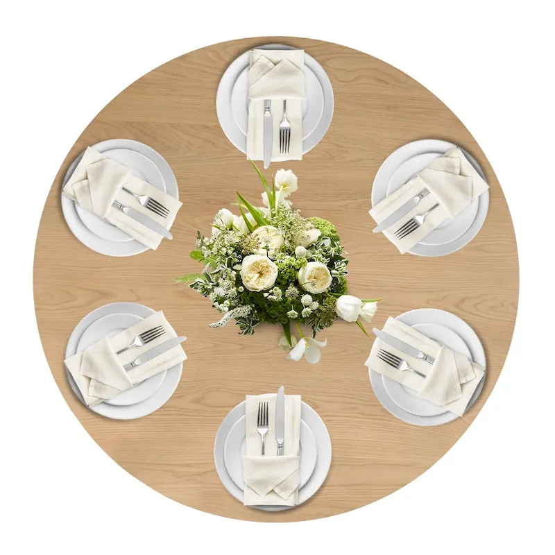 52   Solid Oak Round Pedestal Dining Table