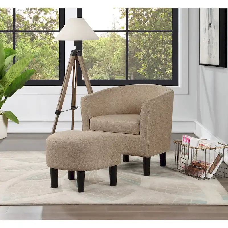 Convenience Concepts Take a Seat Churchill Accent Chair with Ottoman