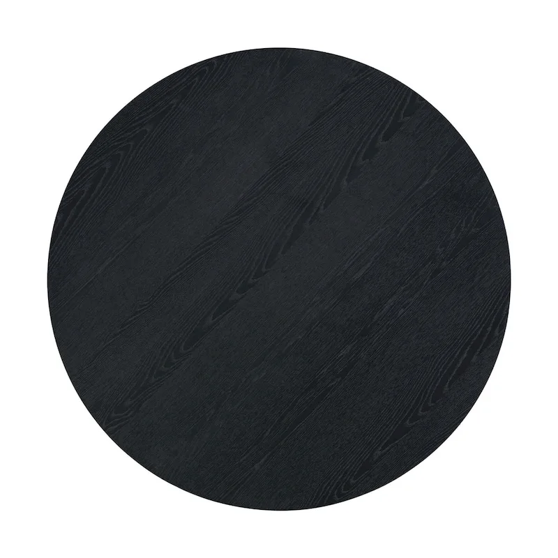 Farmhouse Style 5-Piece Wooden Dining Set with Round Table and 4 Lambswool-like Fabric Upholstered Chairs