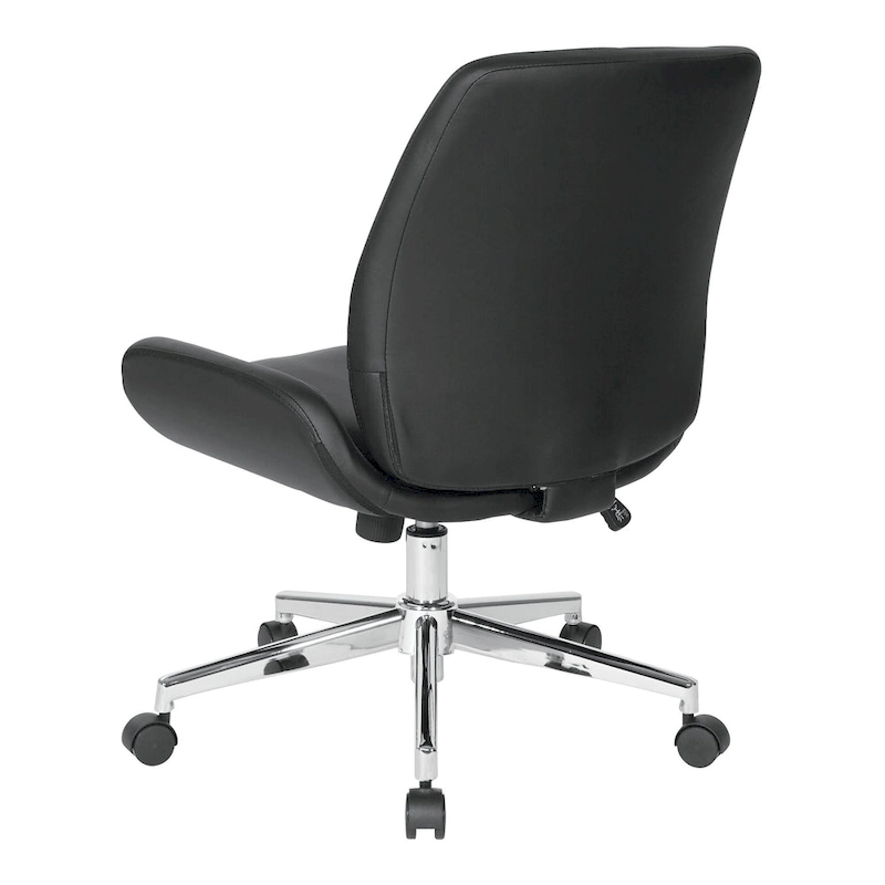 Office Chair with Faux Leather and Chrome Finish Base